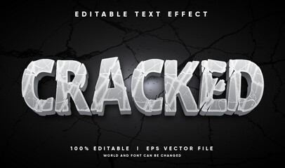Editable Cracked 3D Vector Text Effect with Modern Glass Break Ice Style © Treezone Design