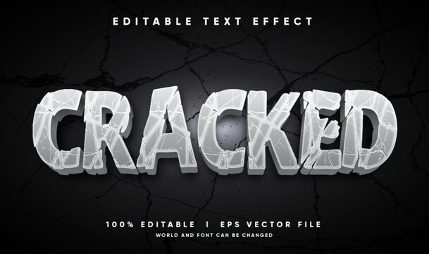 Editable Cracked 3D Vector Text Effect with Modern Glass Break Ice Style