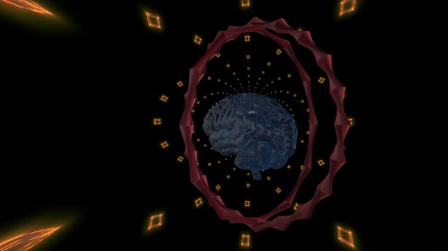 Artificial intelligence brain processing digital information