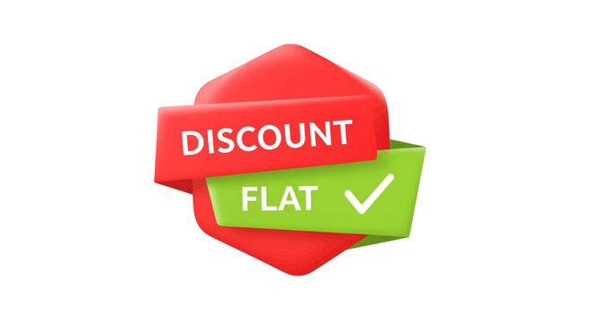 Discount Flat Green Red Labels.