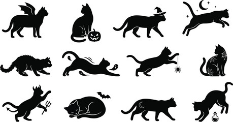 Obraz premium Black Silhouette of a Devil Tail Vector Illustration