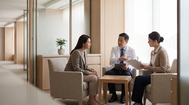 Collaborative Second Opinion Meeting In Premium Clinic Interior