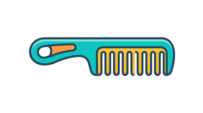 Teeth comb tool for hair care and styling isolated on white background