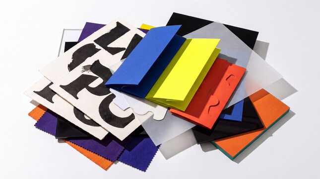 Bold Maximalist Brand Collateral Still Life With Layered Print Assets