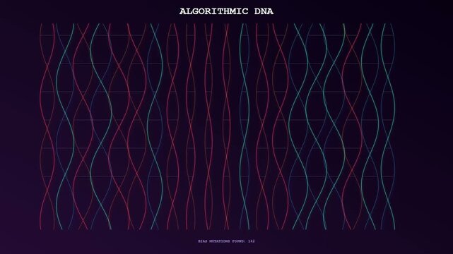 A digital AI Bias Auditing interface displays complex wave patterns evolving in real time to visualize data discrepancies and growth in algorithmic logical sequences for modern systems