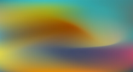 Naklejka premium Colorful abstract gradient background with smooth fluid swirls and dynamic blend of yellow blue and red hues forming elegant soft artistic shape.