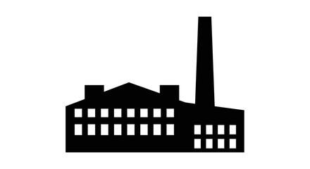 Fototapeta premium Industrial factory building silhouette icon 2.