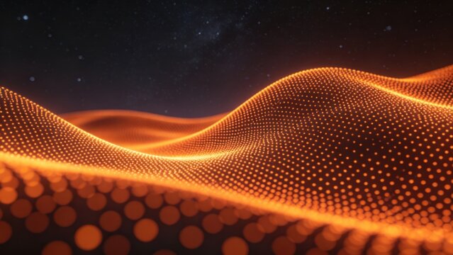 Abstract orange wave pattern in space
