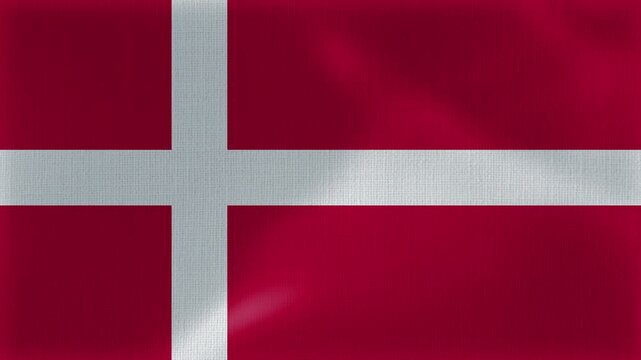 Denmark Flag Animation With Fabric Texture