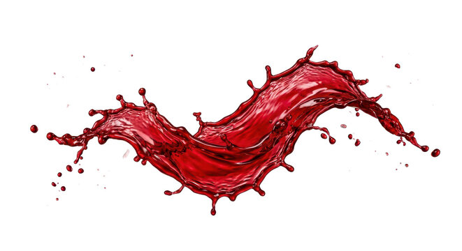 Red liquid splashing dynamically against a white background