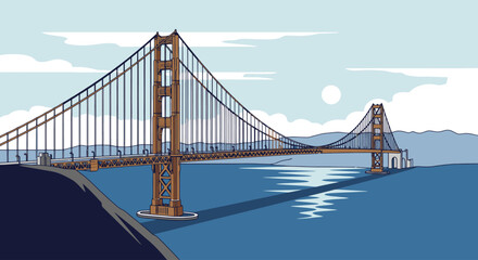 Naklejka premium Golden Gate Bridge San Francisco California Iconic Landmark
