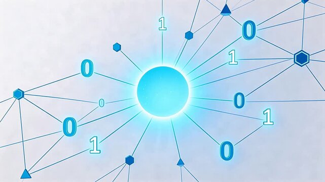 Abstract digital network with binary numbers