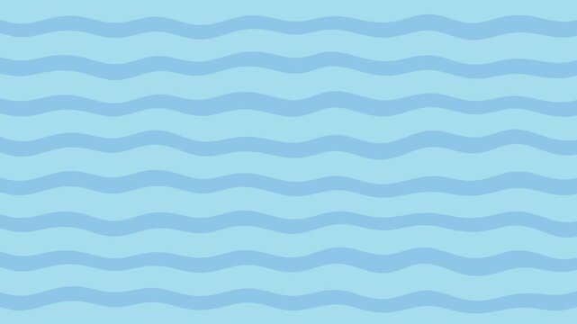 水色の波線模様が流れるように動くループアニメーション　海やプールの波をイメージした涼しげな背景素材