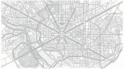 Obraz premium Washington DC City Map Blueprint - L'Enfant Plan Overview