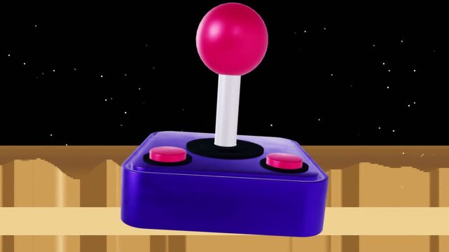 On play start joystick tilting, base bobbing and camera shifting, showing 3D model over plank stars