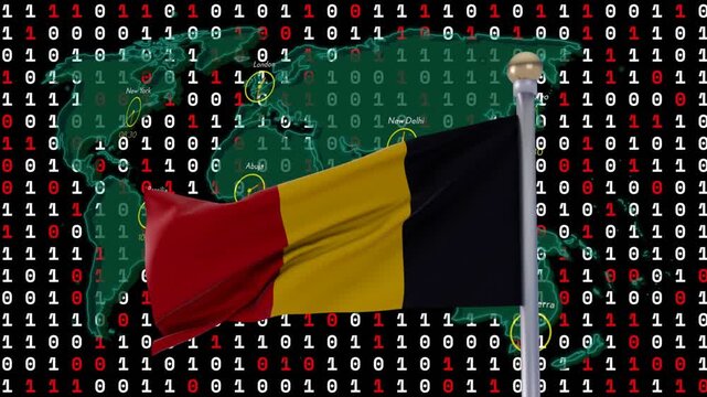 On start Belgian flag flapping while binary overlay, markers remaining static, showing global net