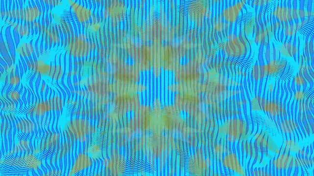 Abstract pattern reacting to central pulse, stripes waving, forming radial lobes to show geometry
