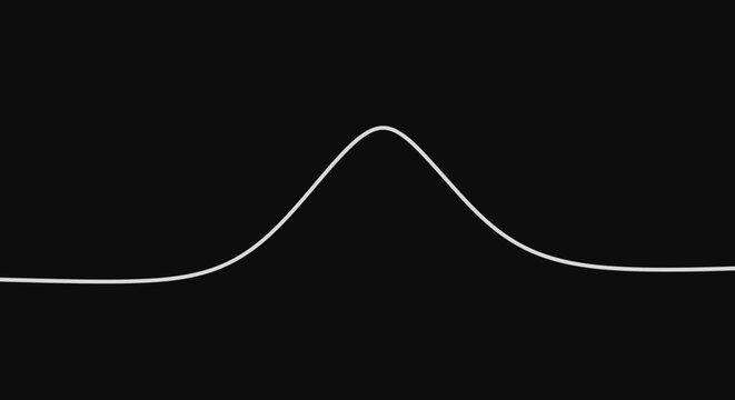 Minimalist bell curve wave line.