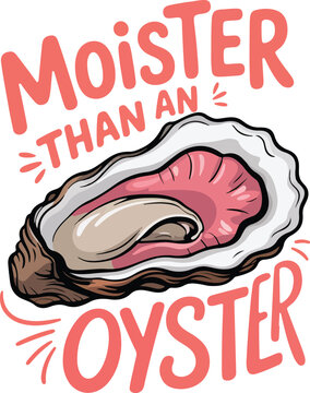 Oyster Seafood Graphic with Bold Typography
