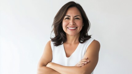 Fototapeta premium Mature woman smiling face portrait