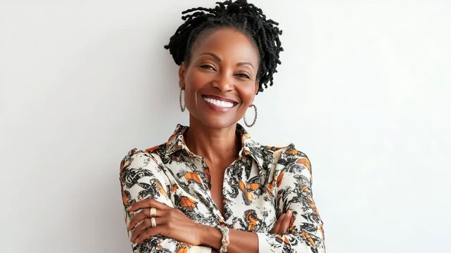 Mature woman smiling face portrait