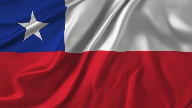 Silky Waving Chile National Flag 4K Generative AI
