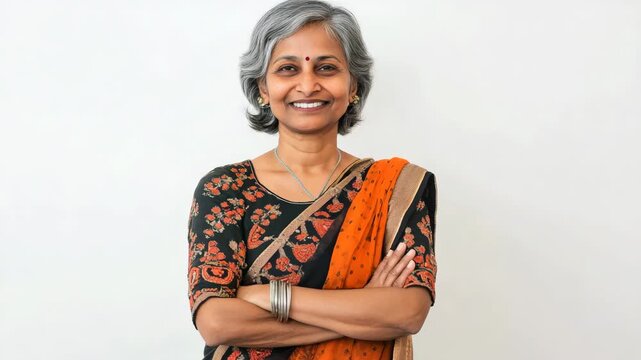 Mature woman smiling face portrait