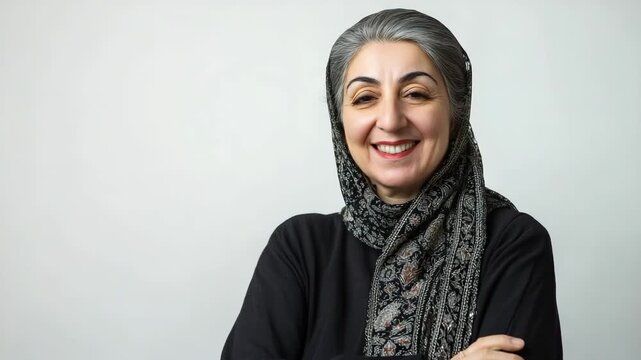 Mature woman smiling face portrait