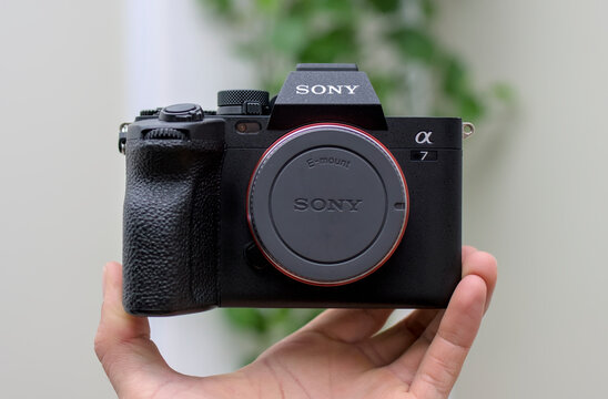 Zapopan Jalisco, Mexico - July 6, 2026: Sony a7 IV mirrorless camera body, sony camera concept