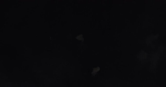 Aerial View Scattered Firework Sparks Fading in Night Sky Provo Utah