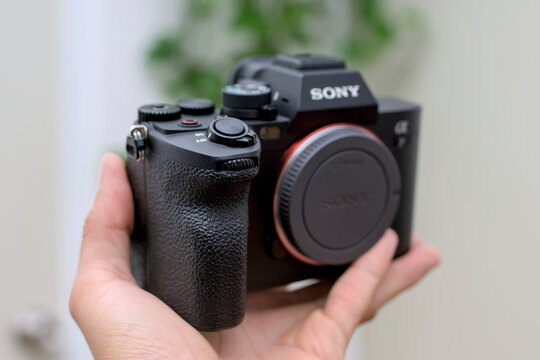 Zapopan Jalisco, Mexico - July 6, 2026: Sony a7 IV mirrorless camera body, sony camera concept