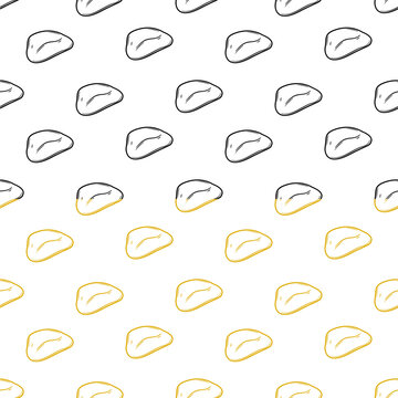 doodle potato chips pattern background. potato chips seamless pattern background. unhealthy snacks chips pattern.