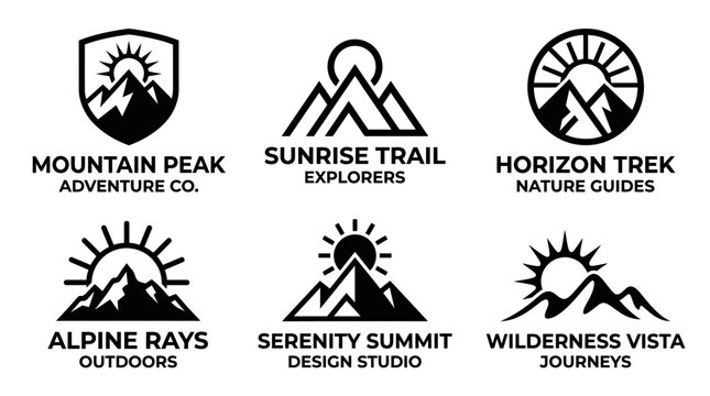 Mountain Adventure Logo Design Elements.