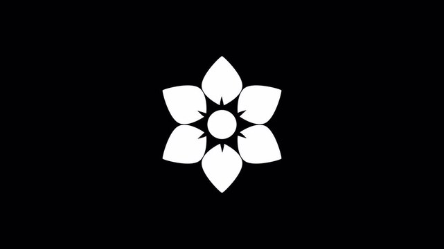 Creative Icon Flower Animation Blossom Move Rotate Clean White Loop Transparent Background