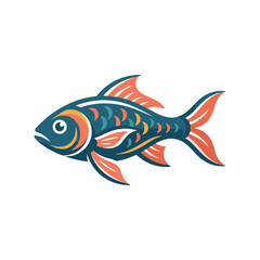Fototapeta premium Colorful Tropical Fish Illustration.