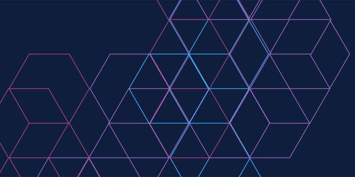 Geometric background with isometric digital blocks. Blockchain concept and modern technology modern abstract art design
