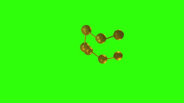 Cyclooctasulfur or Sulfur Molecular Structure over Green Screen
