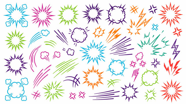 Manga Speed Lines Comic Burst Doodle Collection