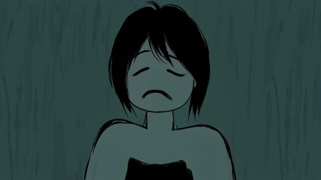 深い悲しみと孤独を描く感情アニメーション
