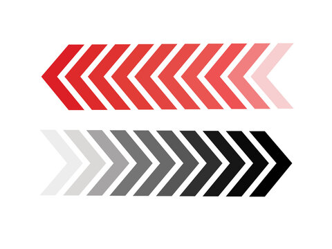 Chevron Arrow Direction Icons Set Vector | Modern Navigation Arrow Symbols | Red Black Arrow Collection