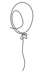 Obraz premium Continuous line drawing of balloon. Minimalist single line art of balloon vector illustration. Simple hand drawn balloon Editable stroke.