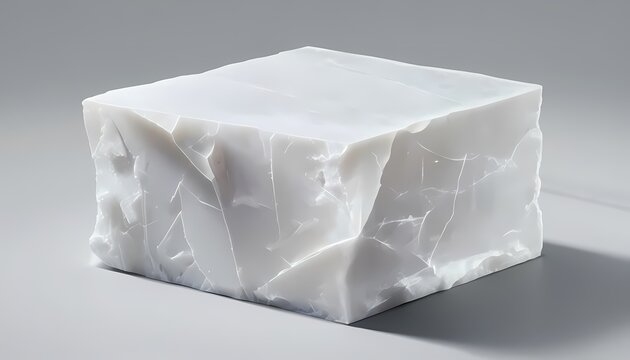 Luxurious thick alabaster stone block with elegant matte raw split face