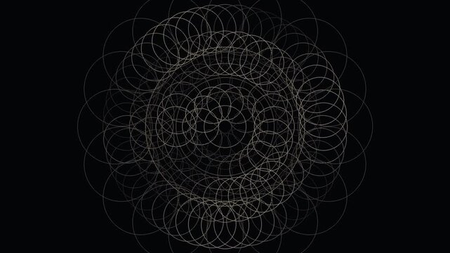 Intricate circular geometric loop with radial symmetry, demonstrating mathematical harmony and endless motion in a modern abstract vector design