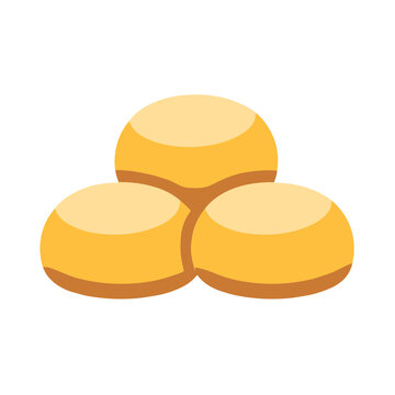 Three round yellow objects