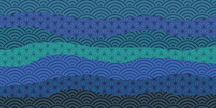Abstract Japanese Wavy Pattern Background Design
