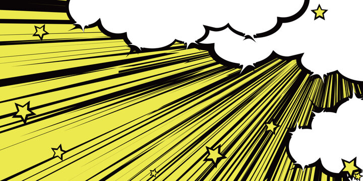 Vibrant Comic Book Style Speed Line Background with Star Accents