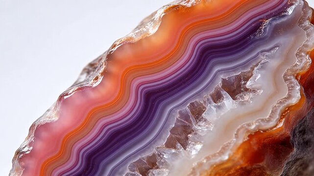 Colorful striped mineral crystal