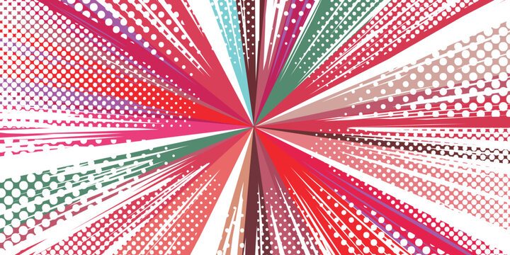 Vibrant Colorful Comic Style Bursting Radial Background