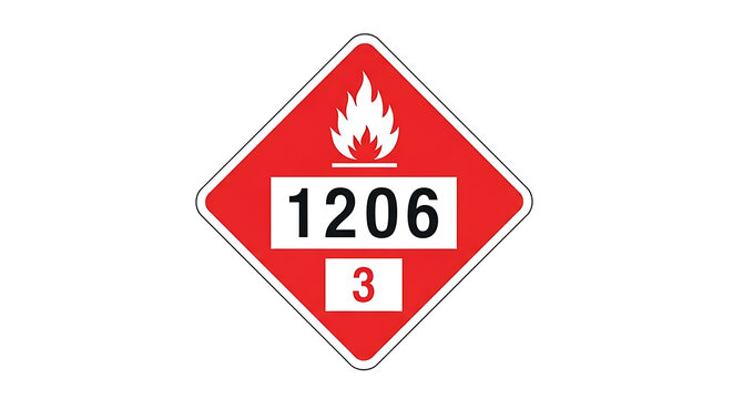 Flammable liquid warning diamond sign 1206