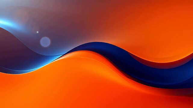 Abstract wave design in orange and blue
